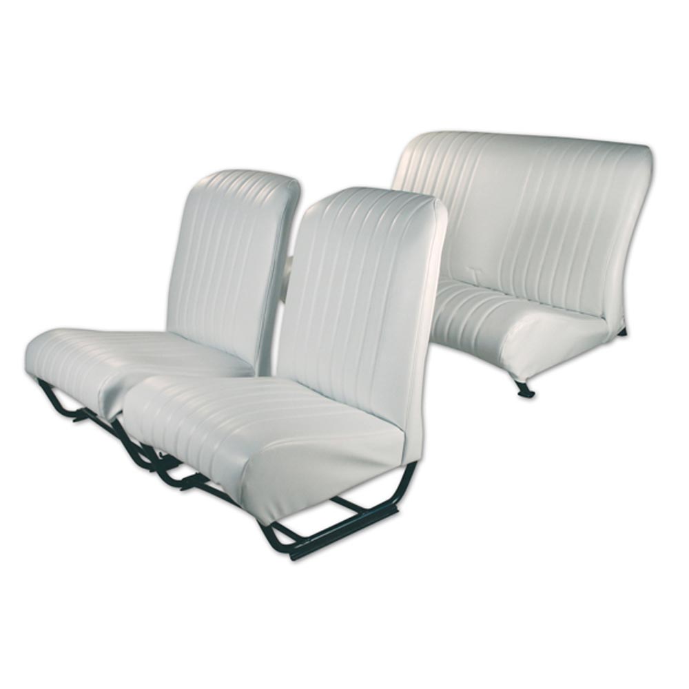 Sitzbezugsatz Kunstleder Weiß Symetrisch 2x Stühle 1x Bank