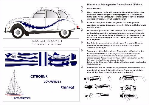 Transat-France3-Dekor komplett Enzianblau ohne Schiffchen