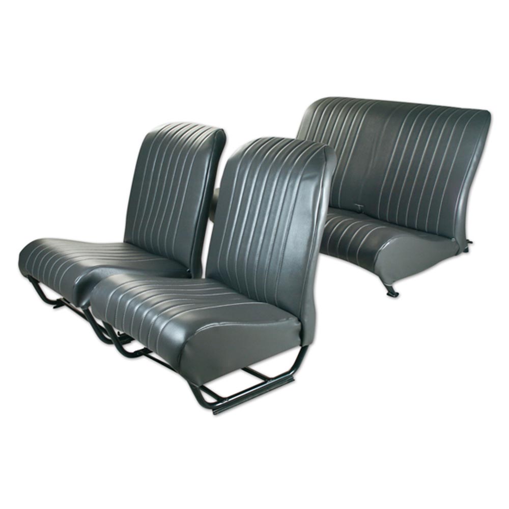 Sitzbezugsatz Kunstleder Grau Symetrisch 2x Stühle 1x Bank